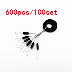 Feijão pesca linha rolha conector, 100Set, 600pcs