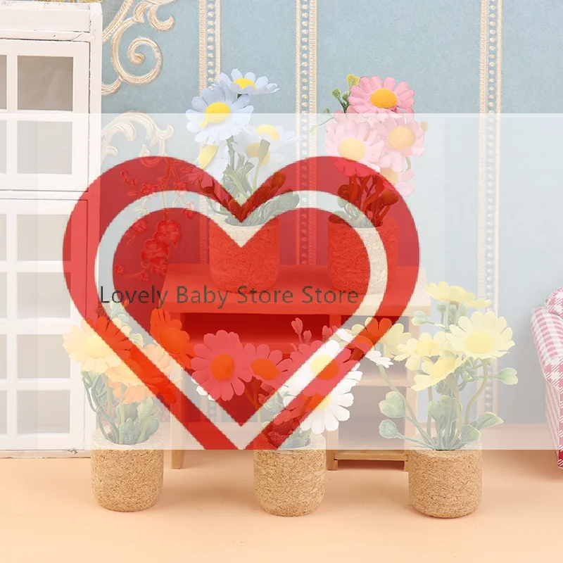 

Миниатюрные растения-маргаритки в горшках для кукольного домика 1/12, имитация, декор для кукольного дома, игрушка, украшение для микроландшафта, садовые растения