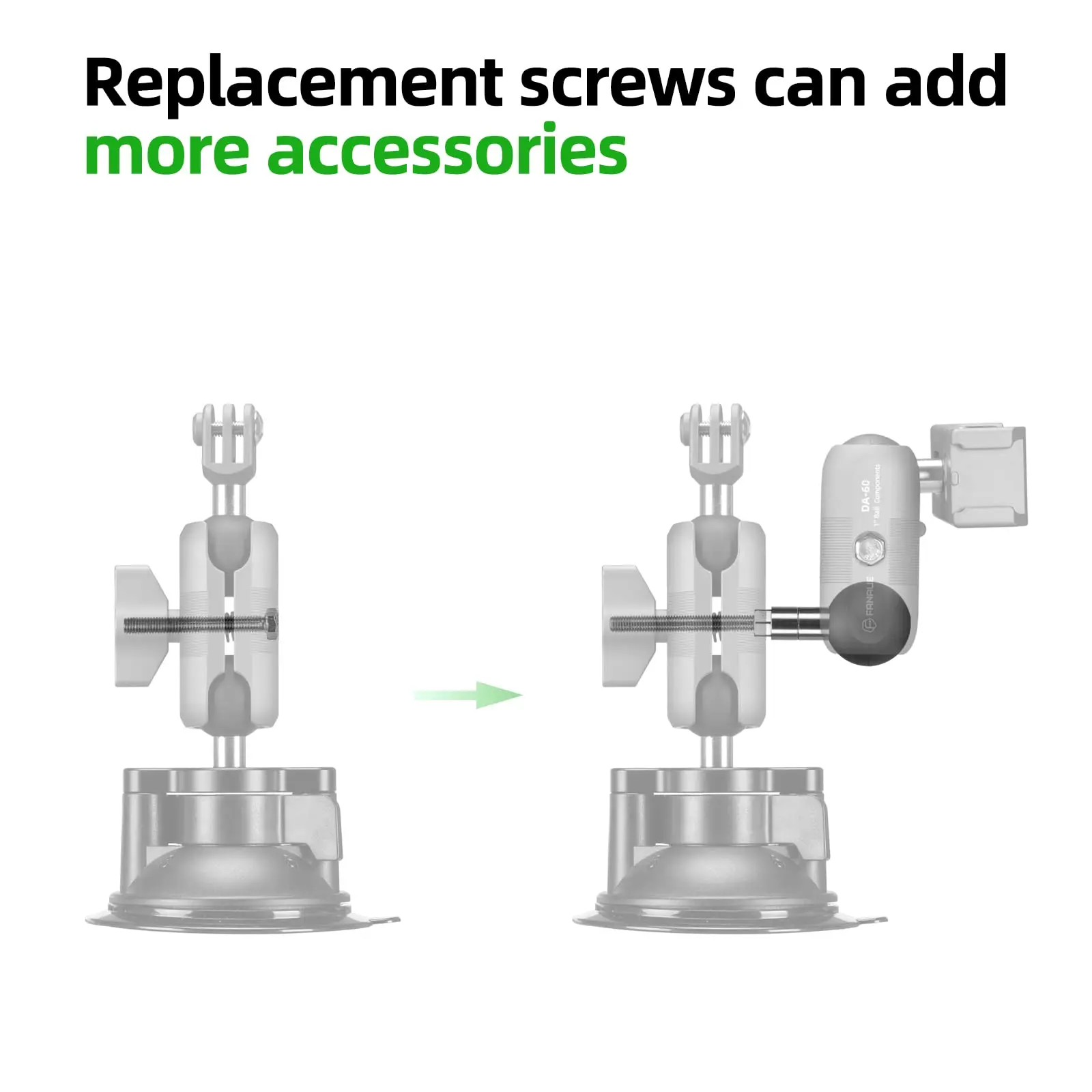 FANAUE Aluminiumlegierung Doppelsockelarm 25 MM/1 Zoll Kugelkopfhalterung Klemmhalterung für Fahrrad Motorrad Kamera für RAM MOUNTS – Detail 20
