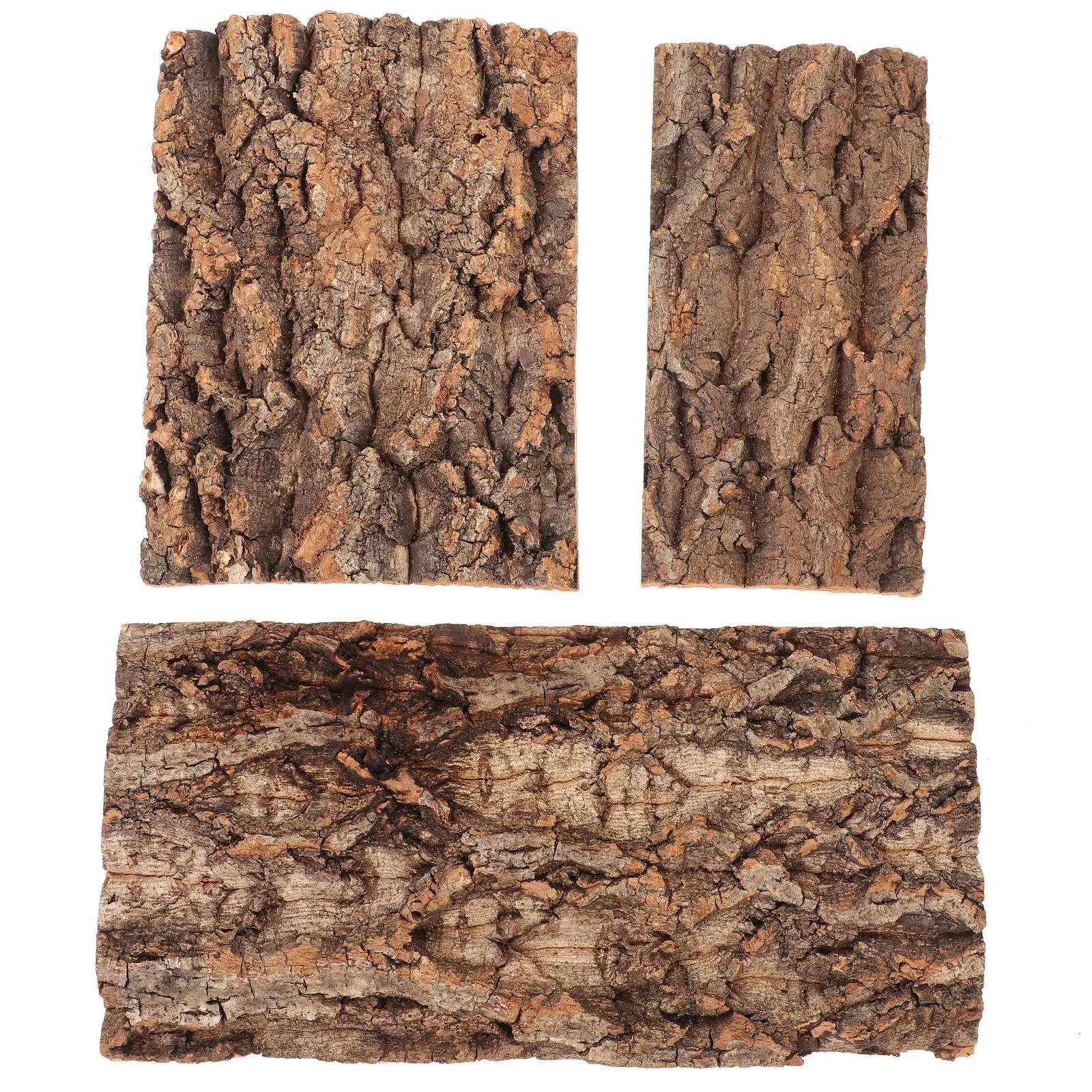 

3 Pcs Aquarium Decorative Wall Fish Tank Decorations Reptile Terrarium Accessory Bark Tree Background