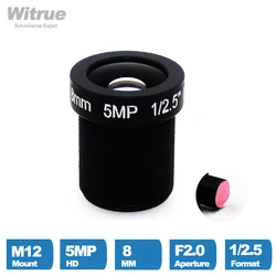 Witrue HD CCTV Camera Lens 8MM 5 Mega Pixel M12 X P0.5 Mount 1/2.5