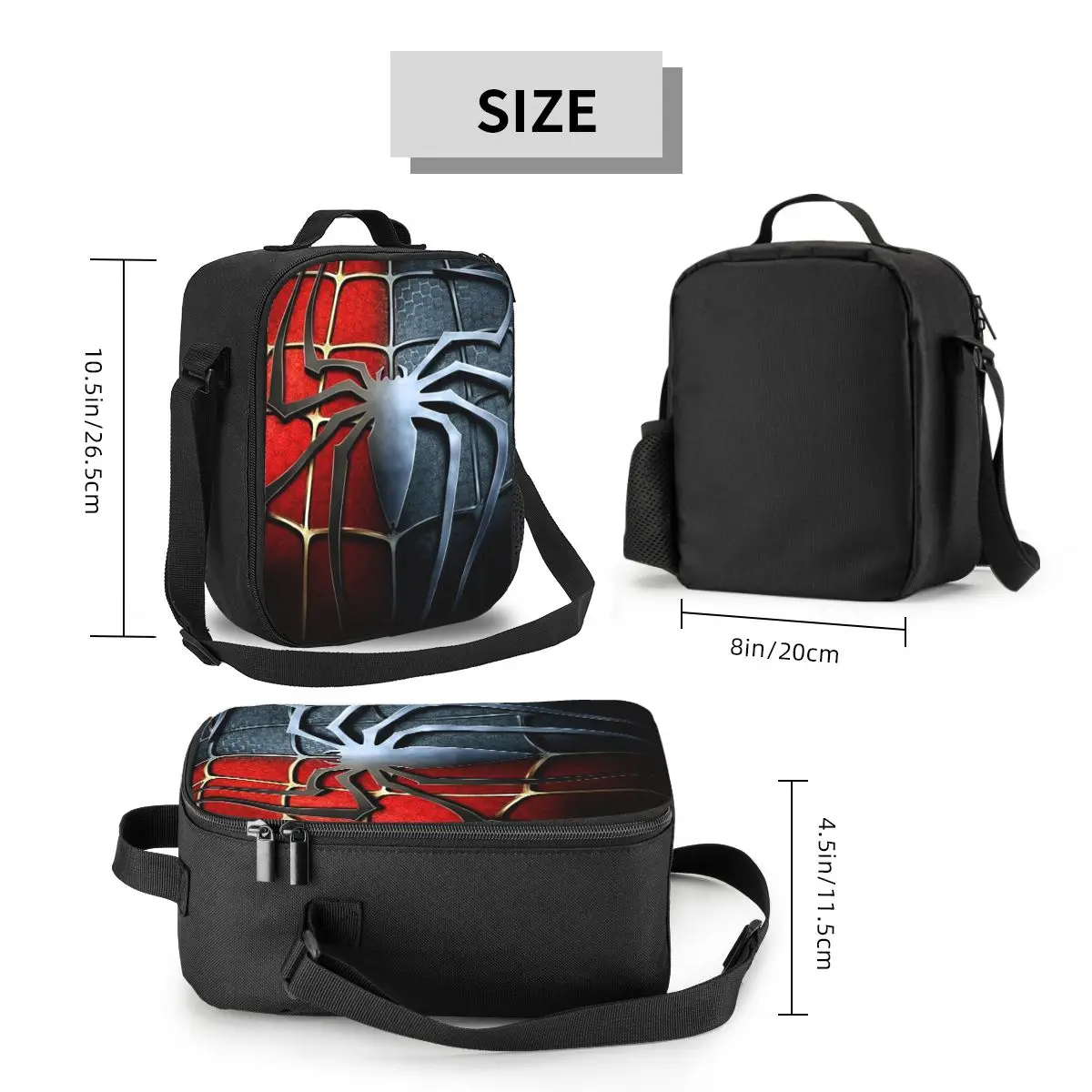 Spider Web Insulated Lunch Bag for Camping Travel Portable Thermal Cooler Lunch Box Women Children