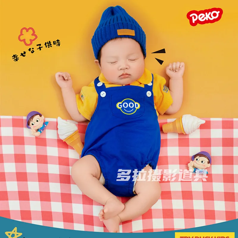 ❤️Newborn Photography Clothing Hat+Top+Suspenders 3Pcs/set Studio Baby Boys Photo Props Accessories Clothes Outfits Fotografia