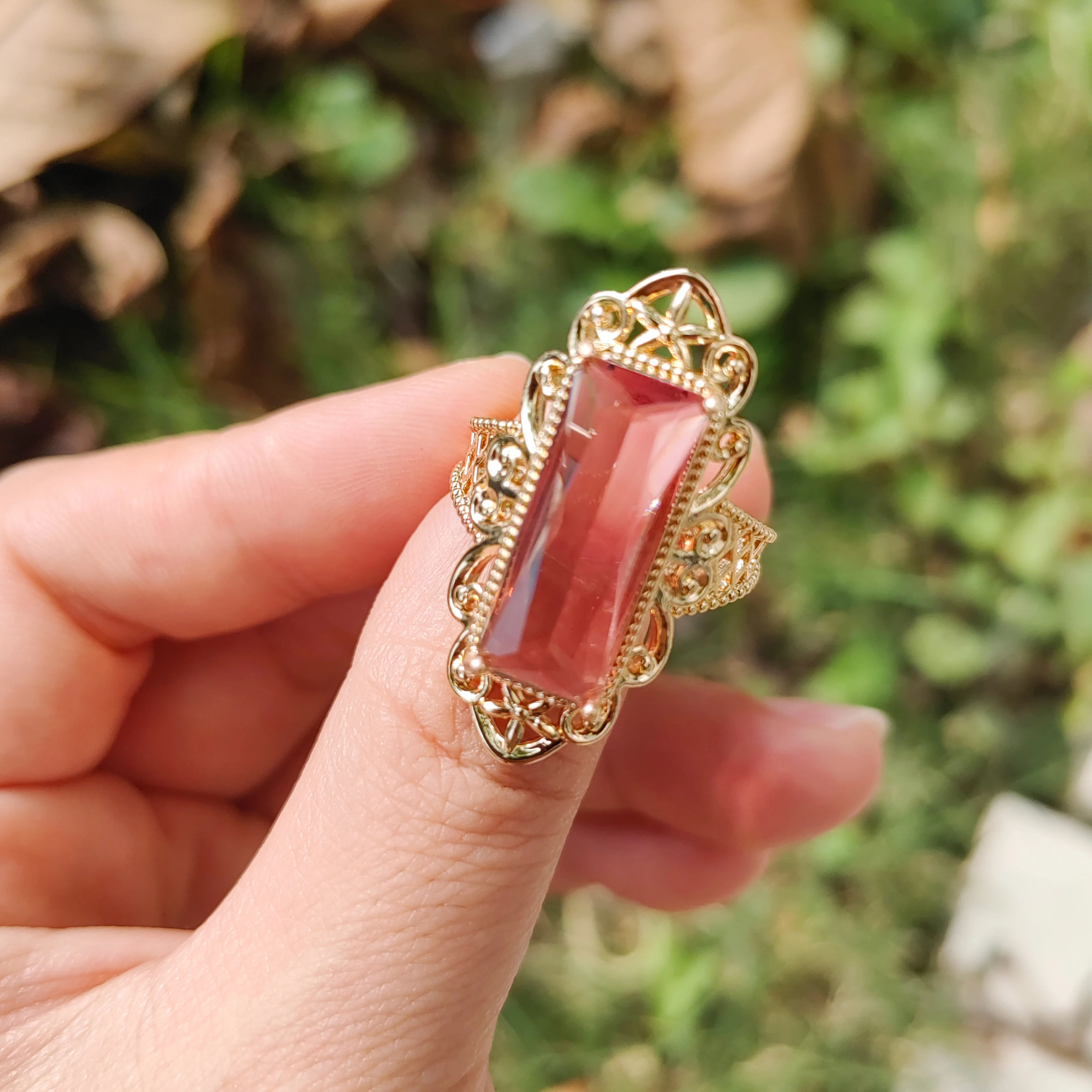 Vintage Türkischer Synthetischer Sultanit-Ring für Frauen, Farbwechselnder Ovaler Stein, Retro Kupferschmuck, Simulierte Diaspora-Farbe – Detail 7