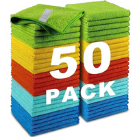 1-50pcs Microfiber Cleaning Cloth Dishwashing Cloth Household Rag Kitchen Bathroom Cleaning Towel Durable Absorbent Towel