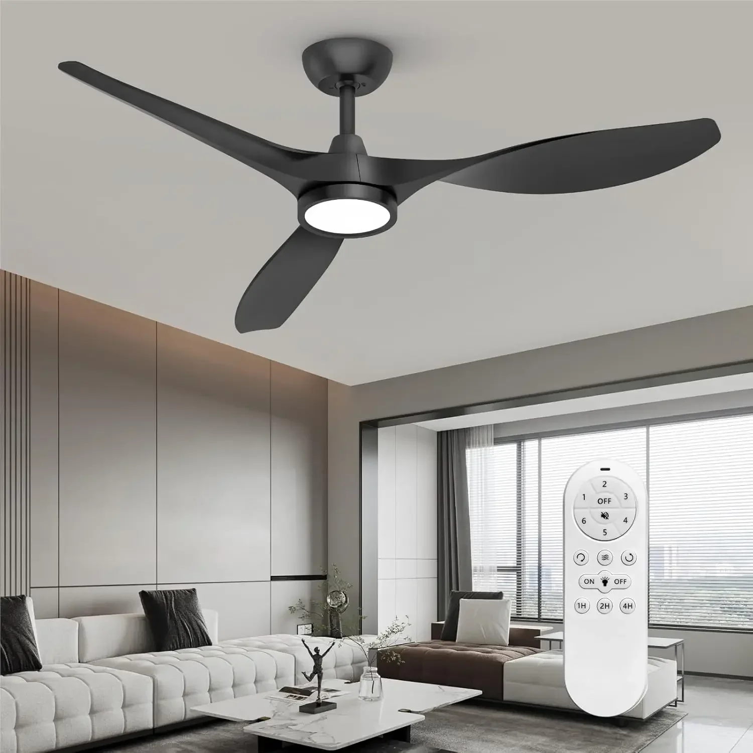 

Ceiling Fans with Lights and Remote Control,Quiet Noiseless Reversible DC Motor,6 Speeds,Timers, 3 CCT, Indoor Use, Plastic Blad