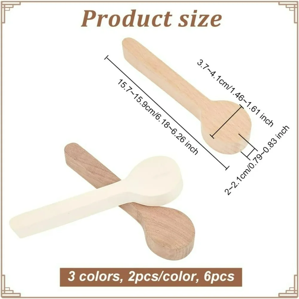 6pcs Wood Carving Spoon Blank Spoon Carving Kit Unfinished Wood Blocks Walnut Wood Blank Spoon Wooden Carving Blocks