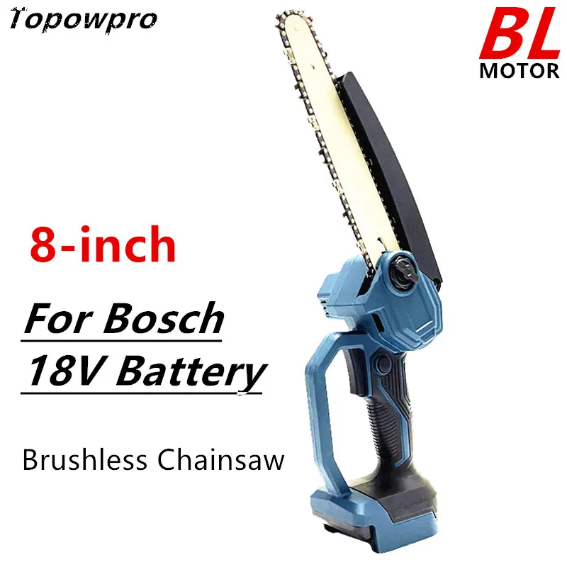 8 Inch Brushless Chainsaw For Bosch 18V Battery Cordless Electric Chain Saw Woodworking Cutter Pruning Logging Power Tools