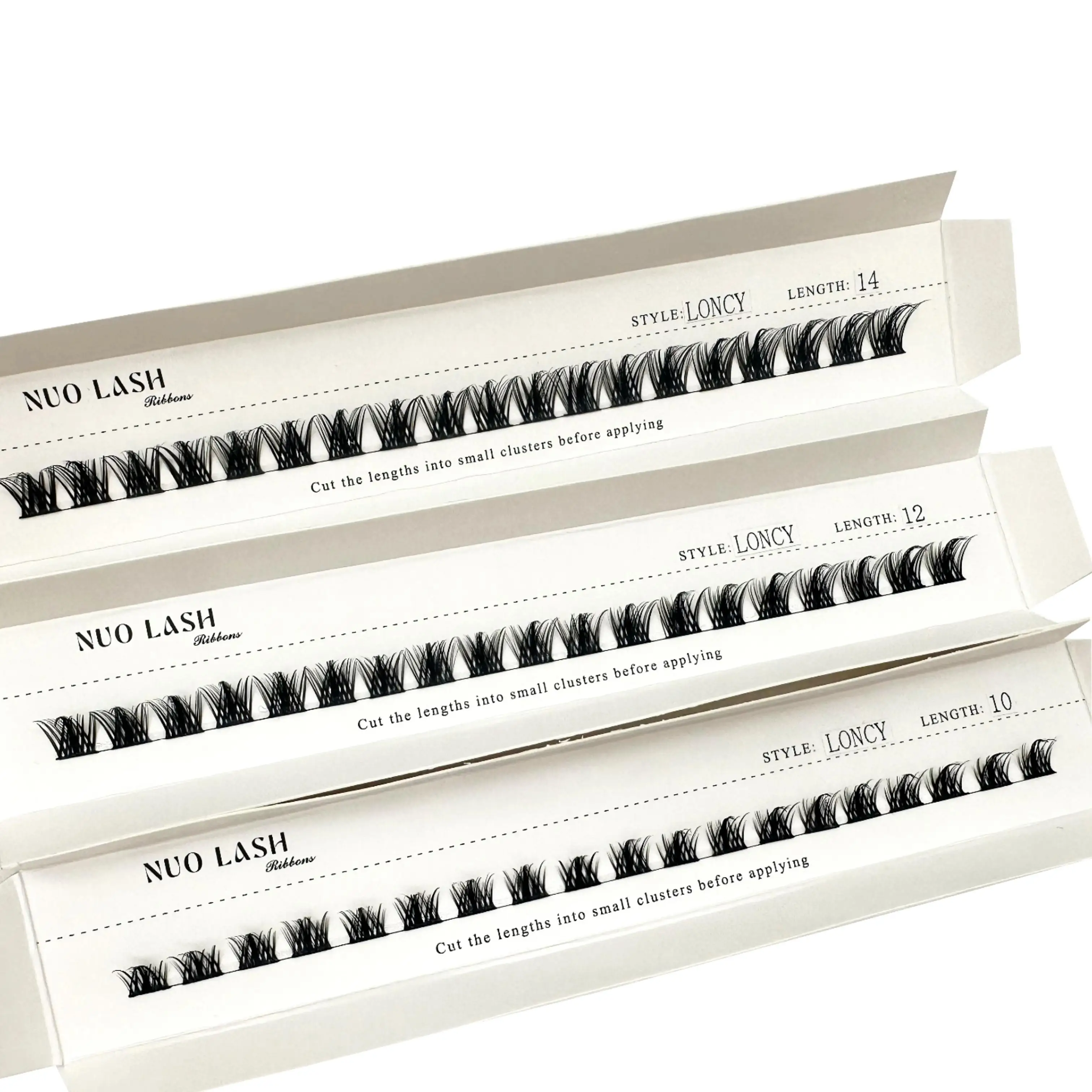 DIY Cluster Eyelash Extension Pre-cut Natural Segmented Lash Bundles Soft Ribbon Strip Makeup Eyelashes Customized Private Label