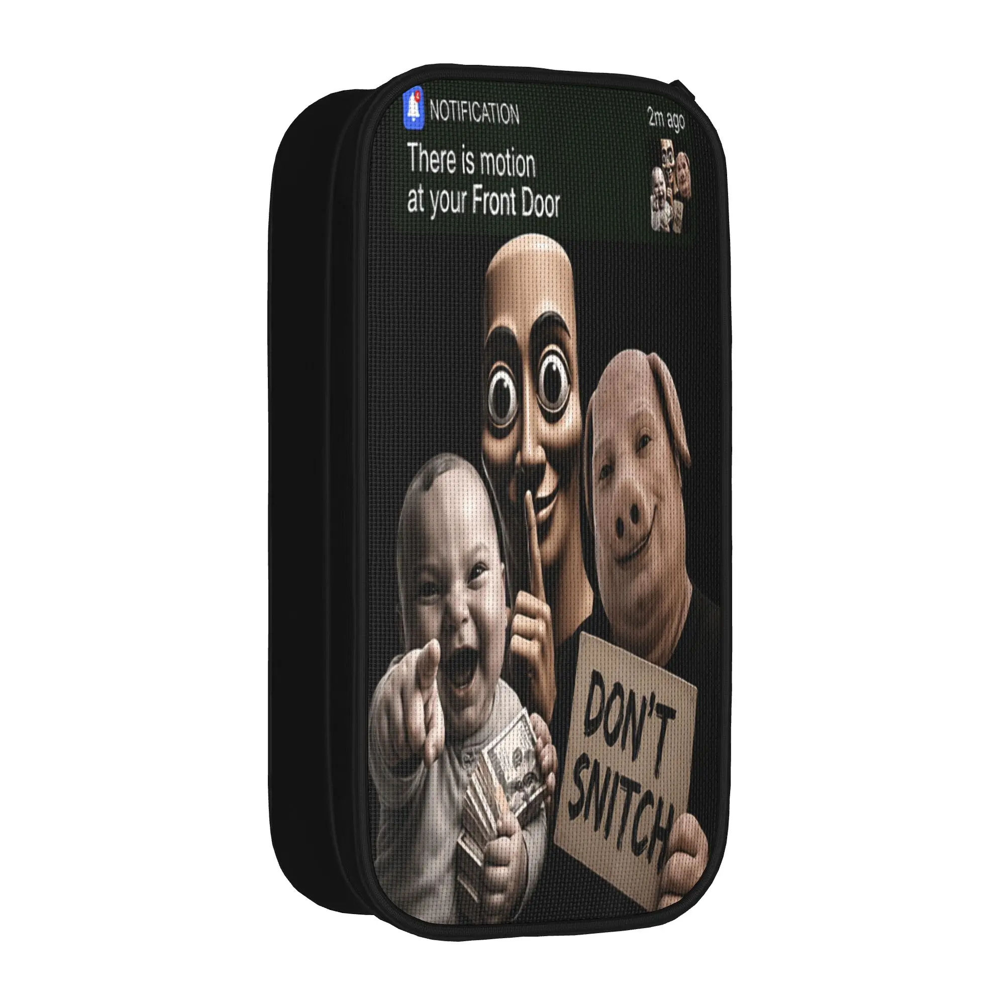 Motion at Your Front Door Tung Sahur John Pork Ai Baby Meme Pencil Case Zipper Pen Box Students Kawaii Large School Pencil Cases