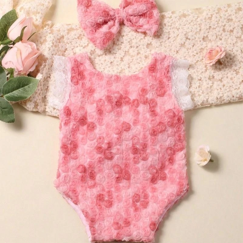 J15U مجموعة ملابس التصوير الفوتوغرافي لحديثي الولادة تنورة أطفال ناعمة ومريحة مع عصابة رأس فريدة من نوعها رائعة للتصوير لحديثي