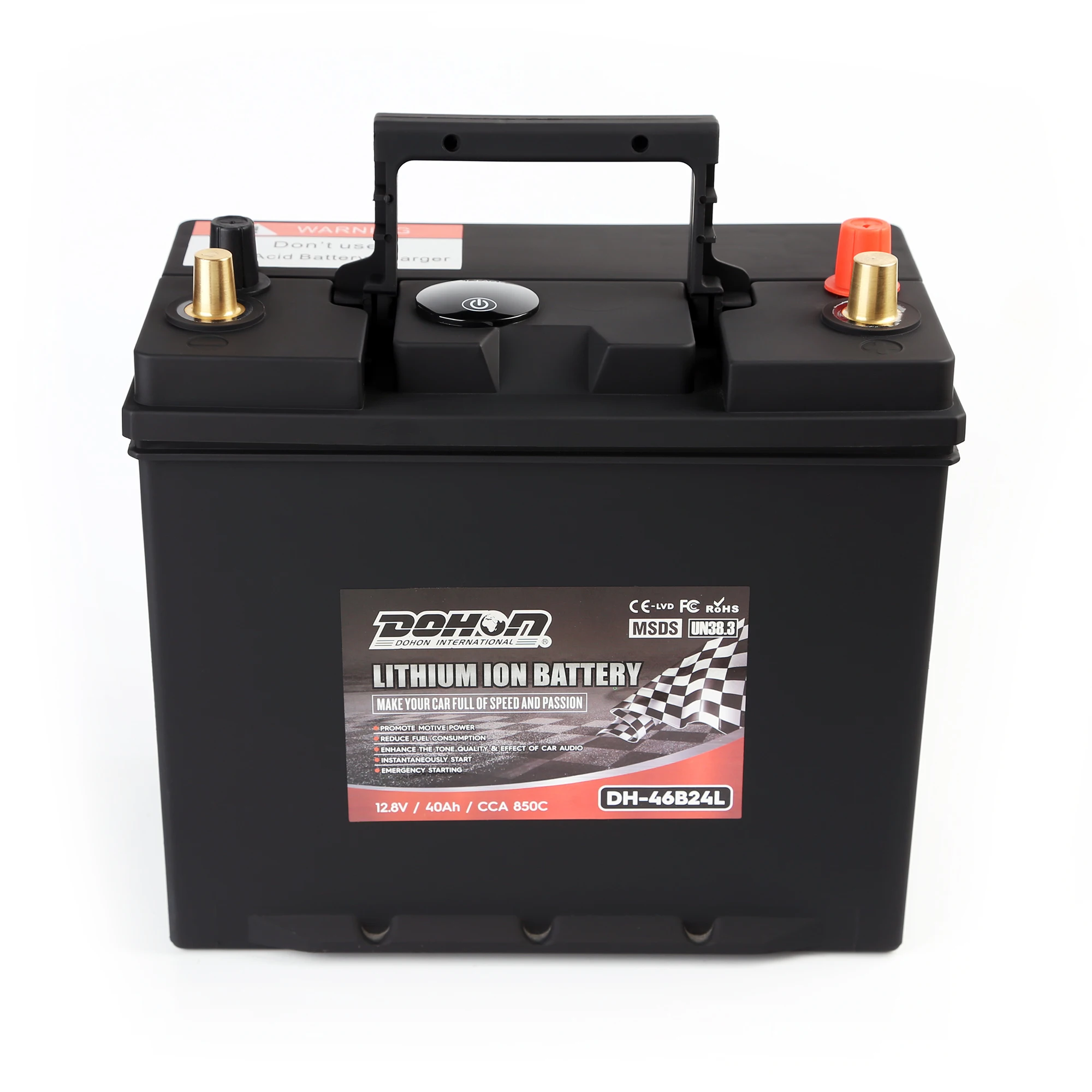 46B24L/R Lithium LiFepo4 battery with emergency start self-help function car lithium battery