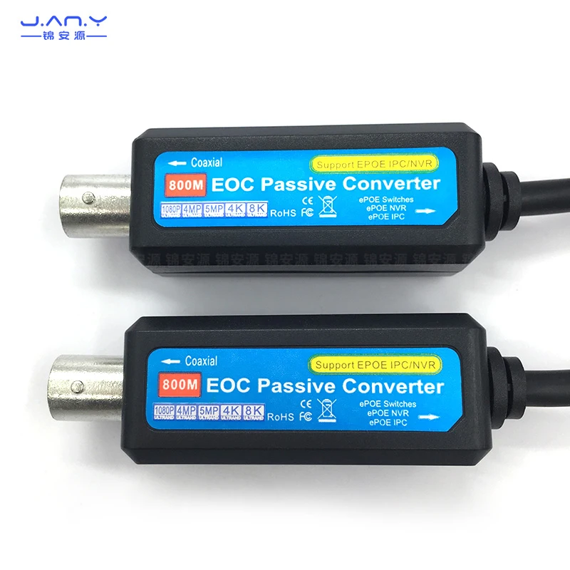 8K coaxial HD EOC Transmitter Passive IP signal network extender analog to digital converter 800m