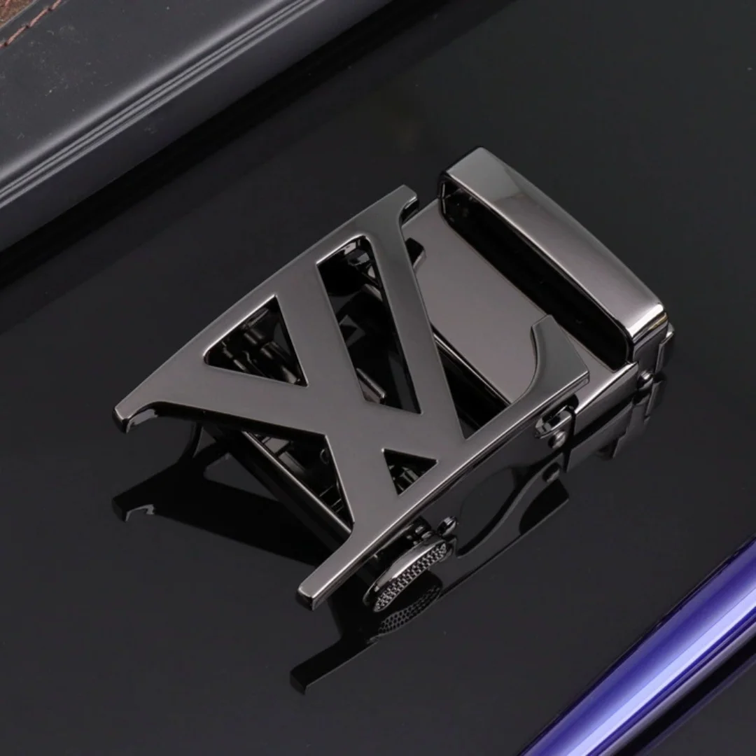 3PCS Multi‑Tone Hollow Cutout Belt Buckle, Men Ratchet Automatic Metal Buckle, Replacement Hardware for Belt Strap - view 5