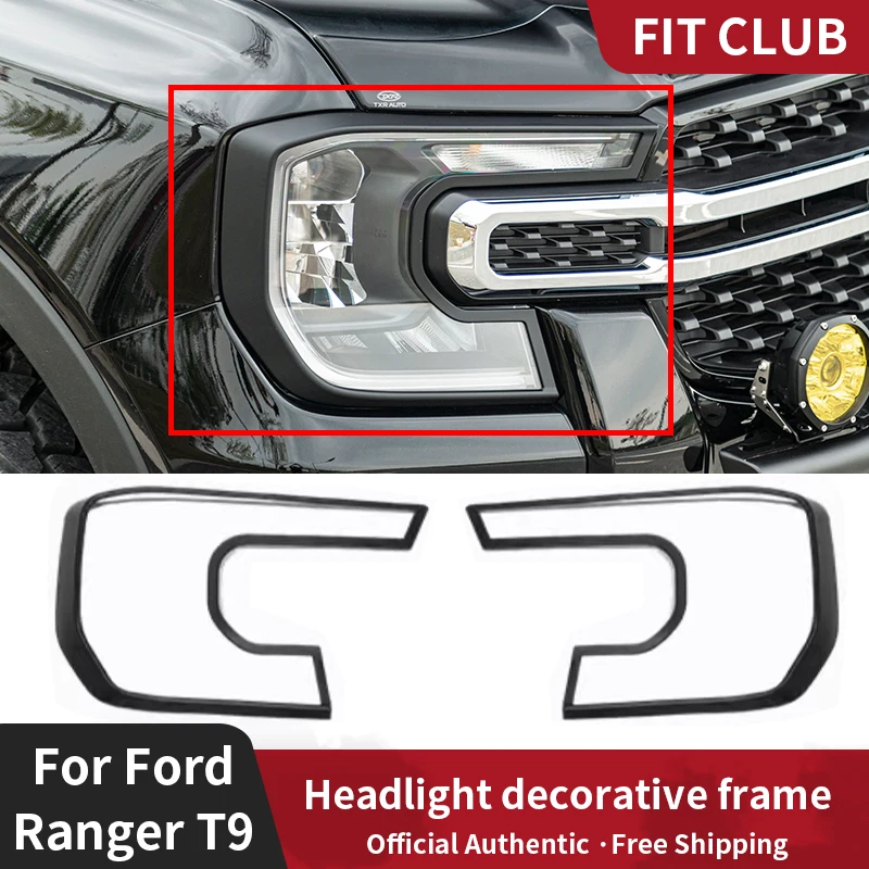 For Ford Ranger 2023 T9 2024 Wildtrak XLT XL XLS Sport Front / Tail light decorative frame Modifying exterior decorations ABS