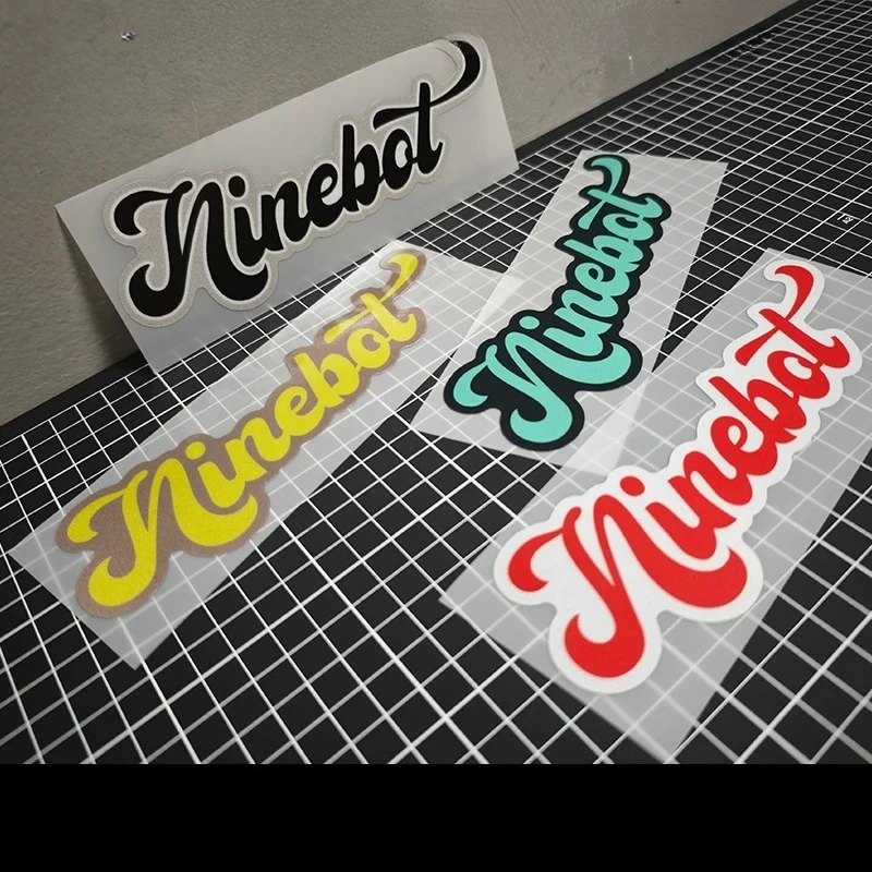 Colorful Handwritten Letter Electric Scooter Vinyl Sticker Multicolor Waterproof Decal for Bicycle Laptop