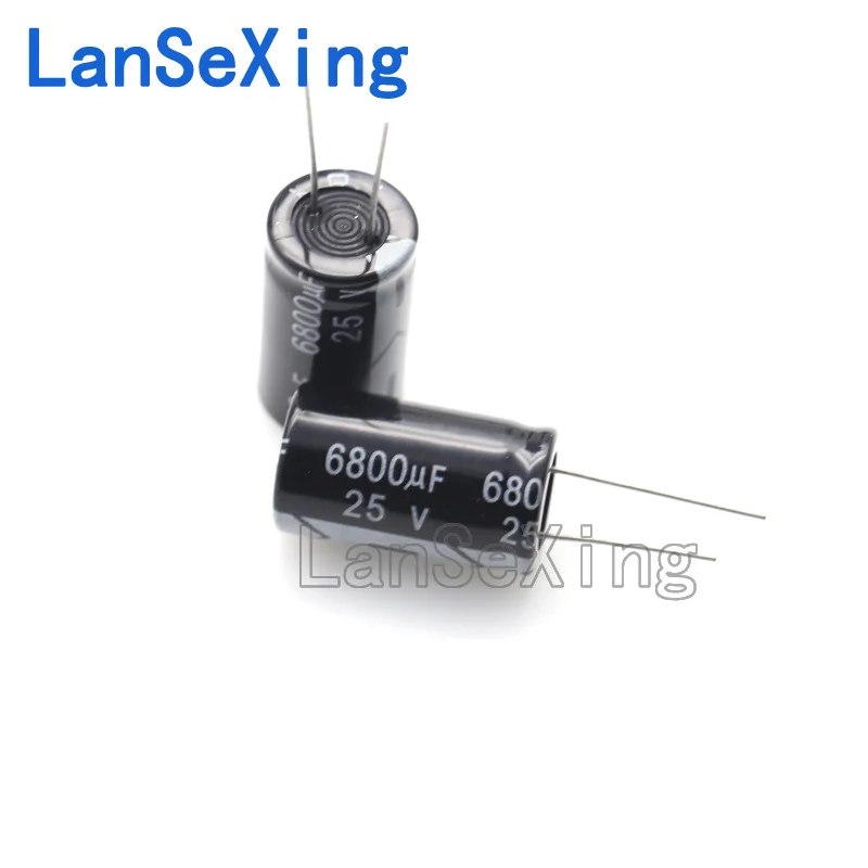 Electrolytic capacitor 25V 6800uf, volume 18 * 30mm, electronic components, inline aluminum capacitor 25V 6800 microf