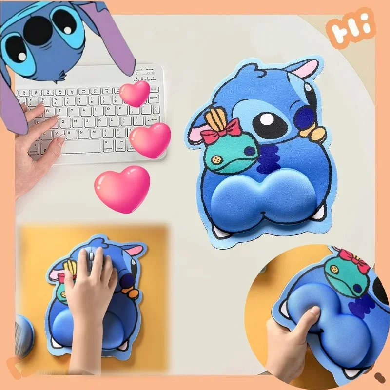 2024 Stitch Wrist Rest Mouse Pad Disney Ergonomic Wrist Support Non Slip Keyboard Wrist Rest Mousepad for PC Laptop Computer