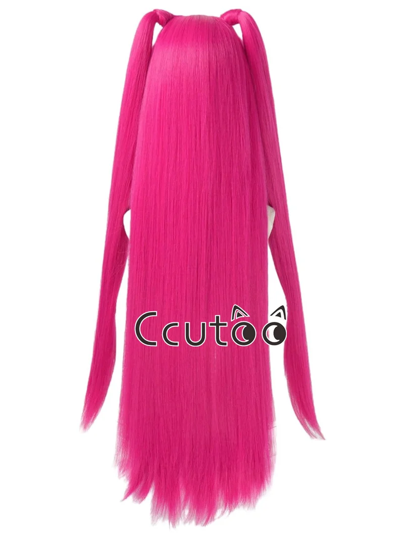Kpop Huntrix Mira شعر مستعار تأثيري حفلة الهالوين شيطان ملحق الصيادين ارتفع الأحمر طويل مستقيم الشعر الاصطناعية #4