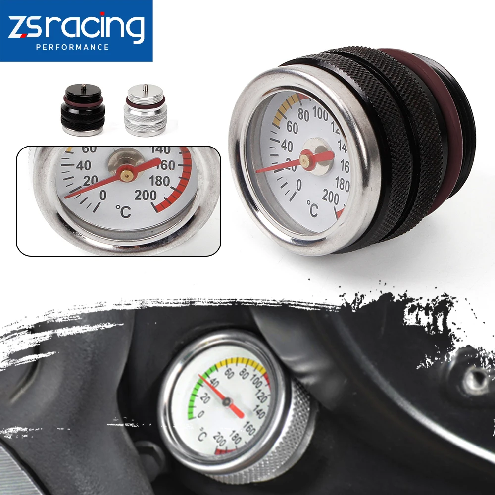 

ZSRacing-M30x1.5 Motorcycle Fuel Tank Cap With Oil Temperature Gauge 0-200 Celsius For Kawasaki 650 KLR 87-98 CAP021