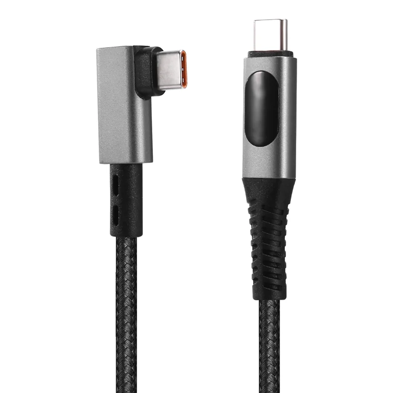 

-A99Z USB4 Type-C Кабель для быстрой зарядки 240 Вт со светодиодным цифровым дисплеем 8K при 60 Гц 40 Гбит/с Кабель для передачи данных под прямым углом