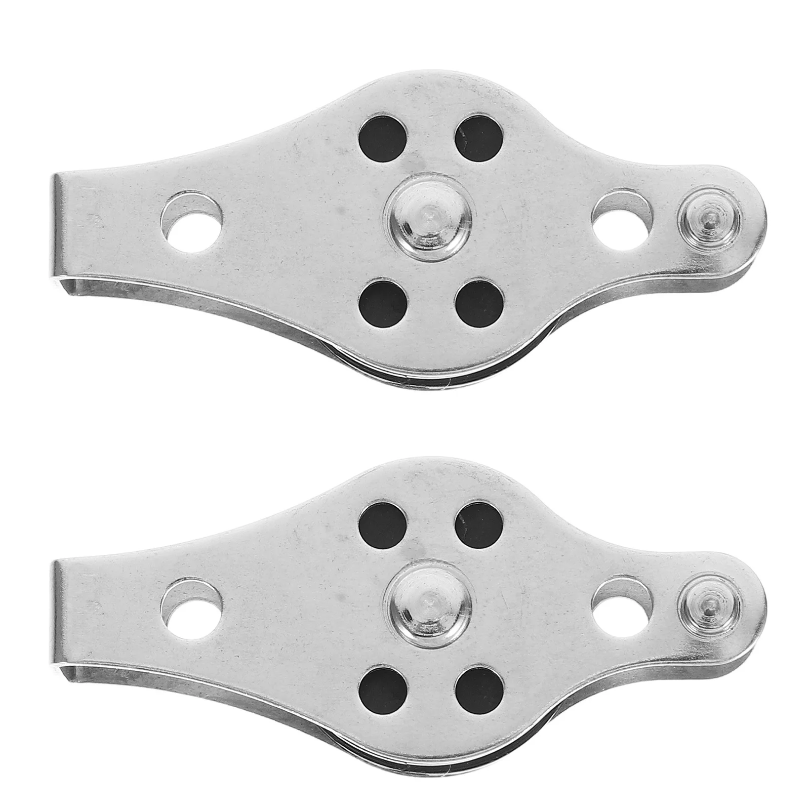 

2Pcs Marine Stainless Steel Pulley Heavy Duty Sailboat Kayak Canoe Accessories Boat Hardware Smooth Operation Rope Pulley