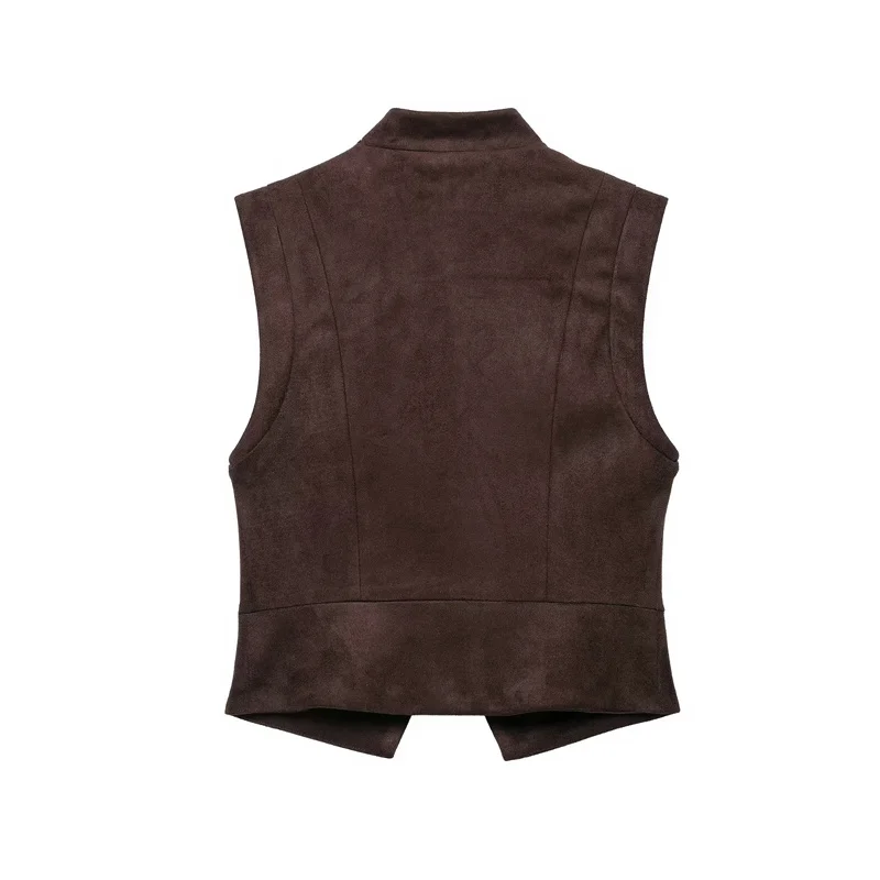 Women's Vest 2026 New Fashion Autumn Suede-Texture Rope Knot Vest for Women Casual Personality Chic Women Vest Coat