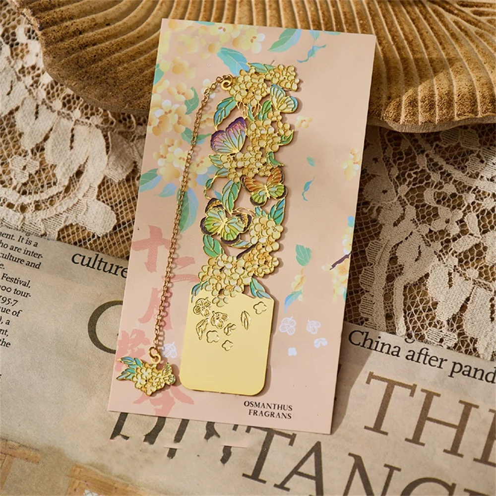 Hollow Literary Flower Metal Bookmark Exquisite Painting Sunflower Rose Shape Gifts For Book Lovers Students Writers Readers