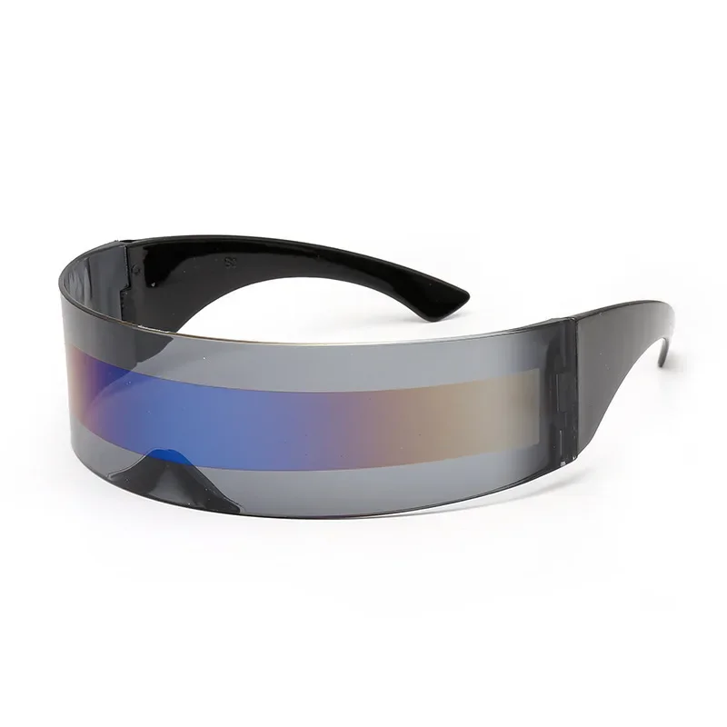 Futuristische schmale Cyclops Visier Sonnenbrille Laser Brillen UV400 Persönlichkeit verspiegelte Linse Kostüm Brillen Brille Männer Brille – Detail 1