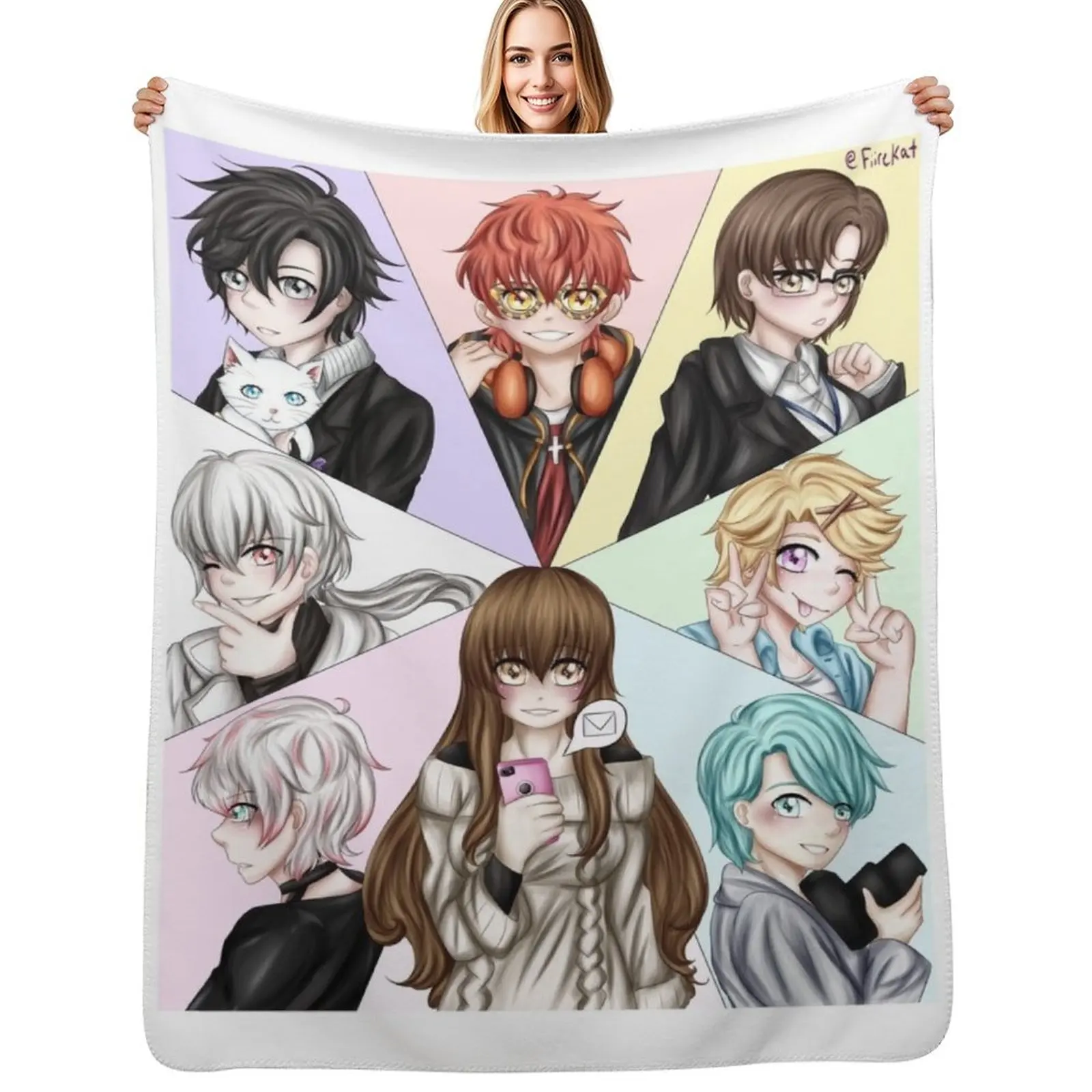 

Mystic Messenger Throw Blanket Air Conditioner Soft Blanket for Office Home