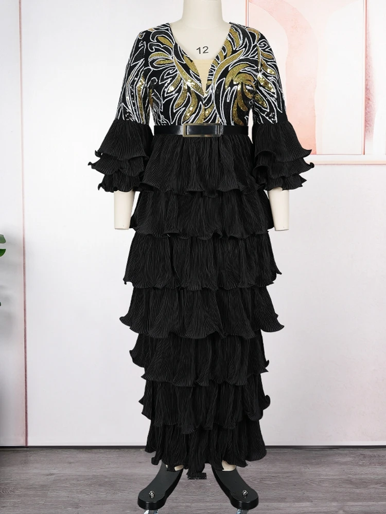 

Африканские вечерние платья больших размеров для женщин, Дашики Анкара, свадебное вечернее платье с блестками, элегантное мусульманское платье макси в Турции, новинка 2023 года