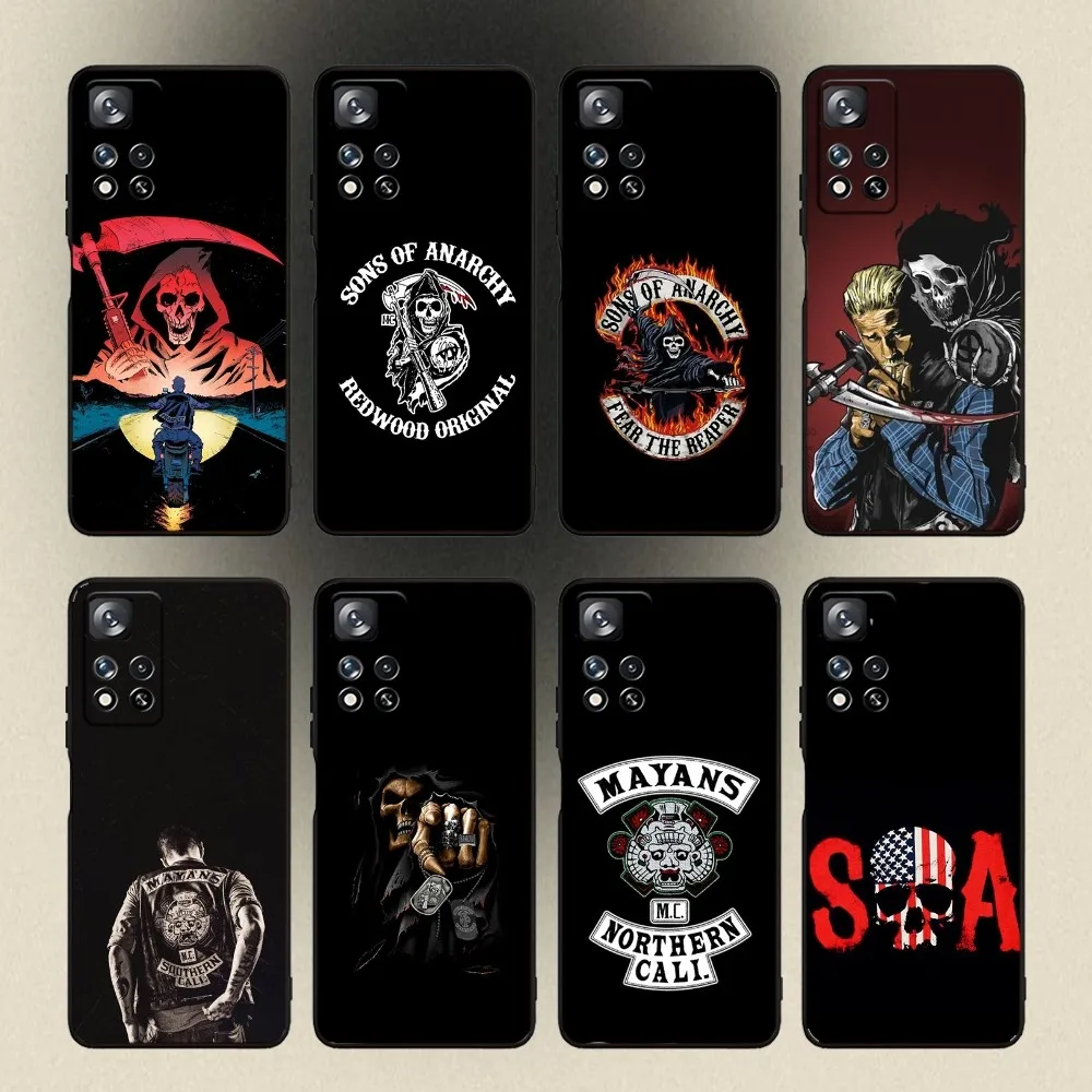 

S-Sons Of A-AnarchyS Mayans Phone Case For Samsung Galaxy A20,A21s,A22,A31,A32,A52,A53,A72,73,A80,A91 Soft Black Cover