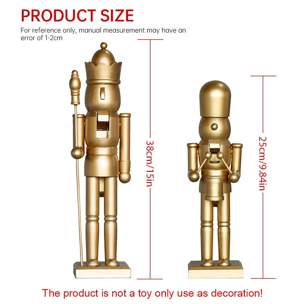 Golden schiaccianoci soldato burattino in legno schiaccianoci statue artigianato bambola giocattolo natale Navidad regalo di capodanno decorazione della casa