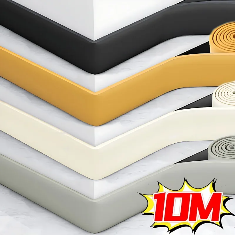 Self Adhesive Skirting Line 3D Wall Stickers Thickened Anti-collision Decoration Strips Bedroom Living Room Corner Line Sticker