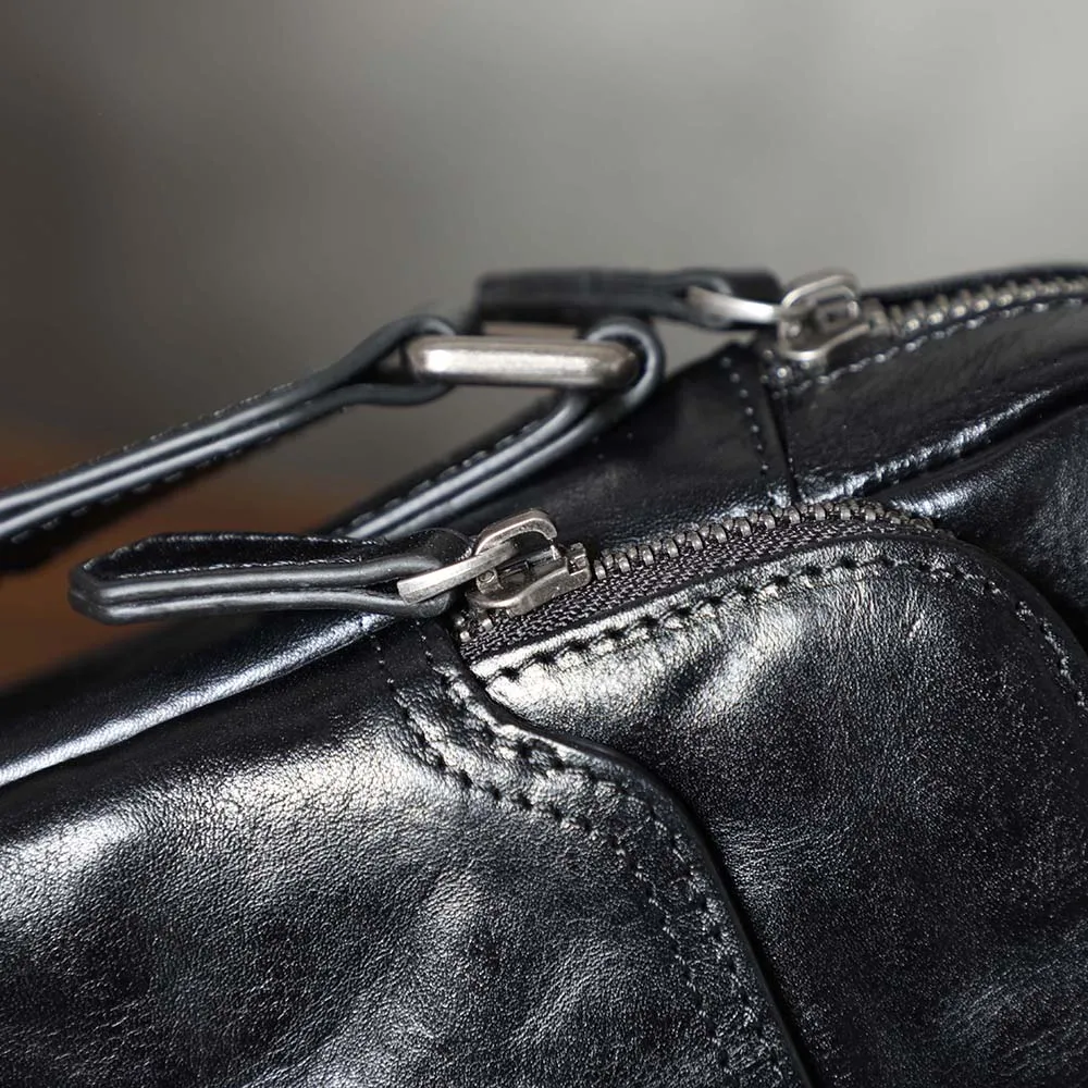 S.WORKER Vintage Vollnarbenleder Herren-Umhängetasche Echtleder Crossbody-Tasche Handgefertigte Leder-Messenger-Tasche für Männer – Detail 12