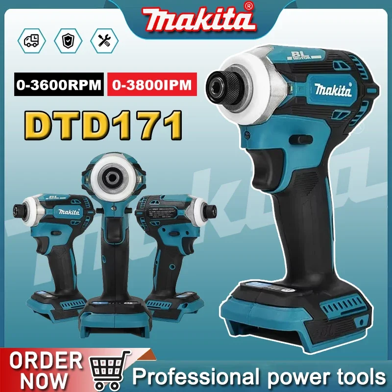 

Makita DTD171 Brushless Impact Driver Rechargeable Screwdriver Drills Cordless Power Tools 18V BL Motor Bare Tool Unit