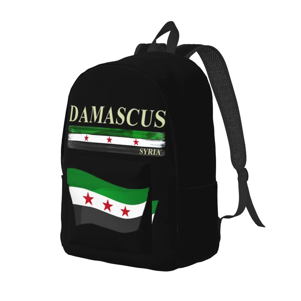 Syria Independence Flag Backpack for Men Women Fashion Student Hiking Travel Daypack College Shoulder Bag Lightweight