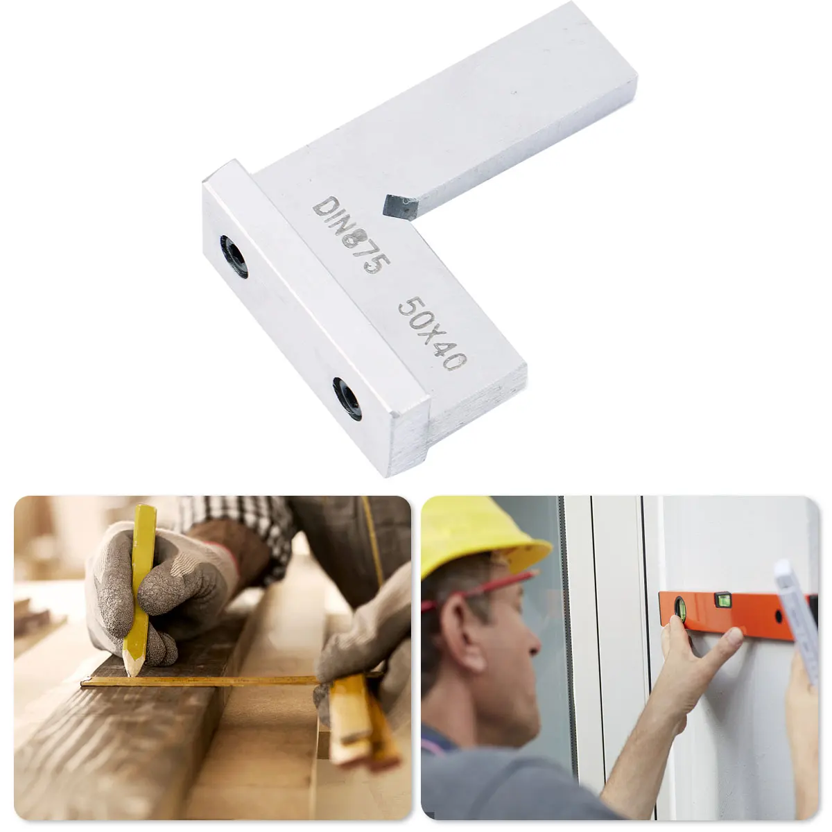 

90 Degree High Precision Stainless Steel Thick Carpenter's Square 50X40 Right Angle Measuring Ruler Durable Engraved Scale Non