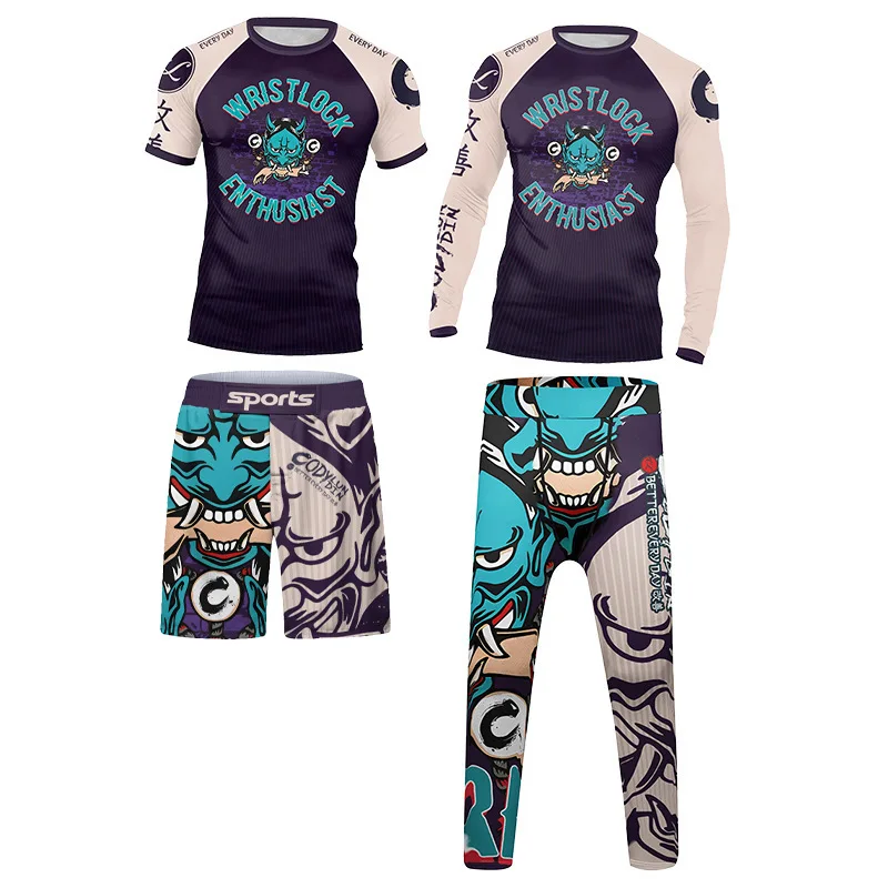 

Kid's Tracksuit MMA Muay Thai Sportswear Boys Boxing Jiu Jitsu Sport Suit Training Running Set Children Gym Clothing Rashguard