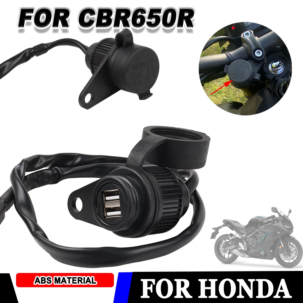 For Honda CBR650R CBR 650 R CBR 650R CBR650 R 2021 - 2024 Motorcycle Accessories Dual USB Socket Car Charger Socket Converter