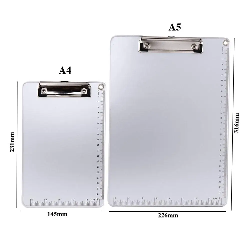 A5 Aluminum Alloy Clipboard A4 Document Holder Writing Pads Paper Ticket Storage File Folder File Organizer Office Supplies