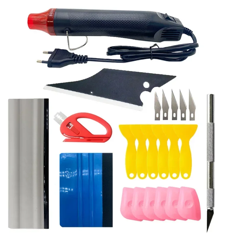 Hot Vinyl Film Tool Kit Tool Vinyl heatgun Scraper Suite Squeegee Set Micro Squeegee Smooth Tool For Car and Windows Film