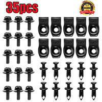 35 Car Engine Under Cover Splash Shield Guard Body Bolts U-nuts Bumper Fender Clips For Nissan Qashqai J10 J11 Juke X-Trail 370Z