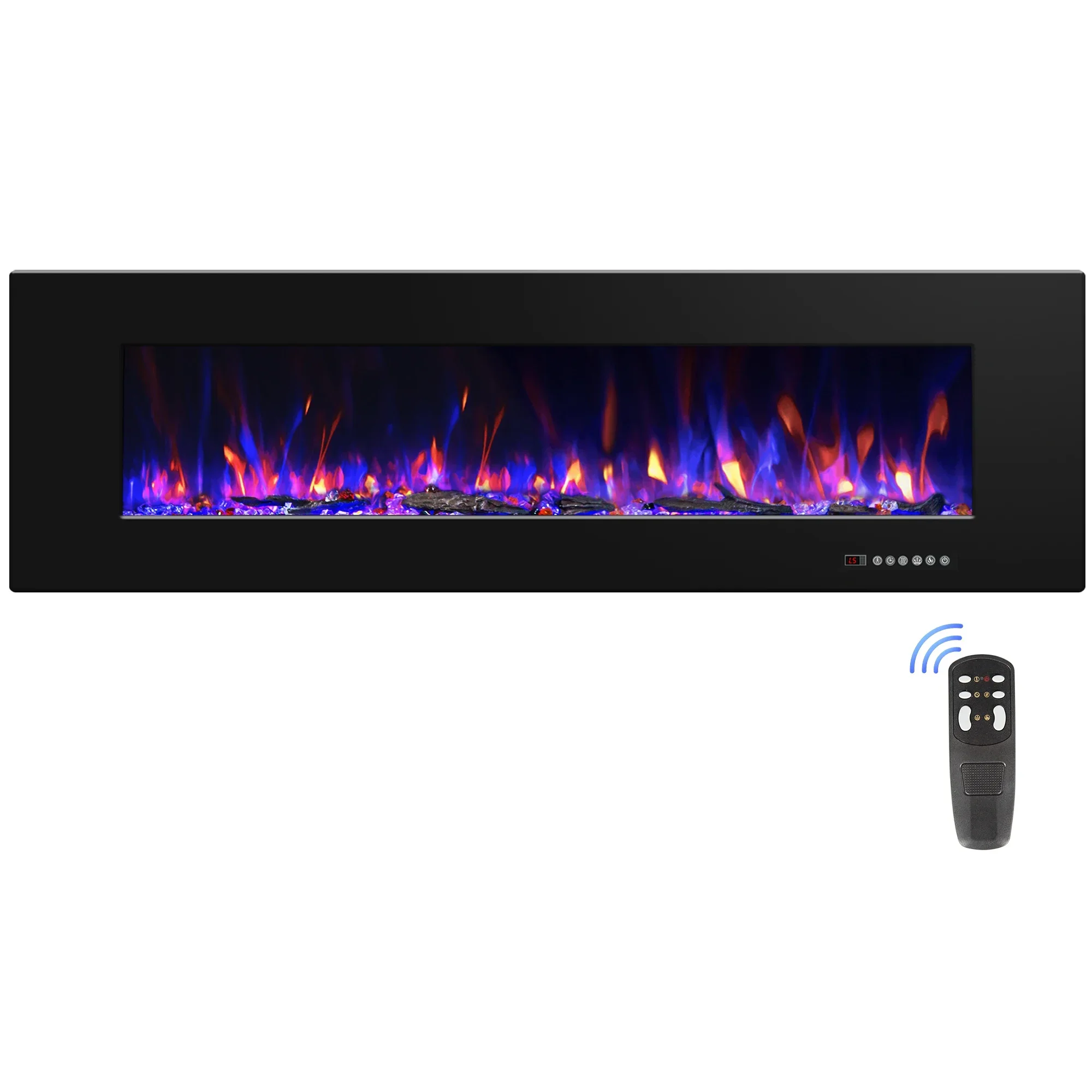 for Dreamflame 50 Inch Black Wall-mounted Not For Recessed Electric Fireplace Heating Decorative Fireplace with Thermostat