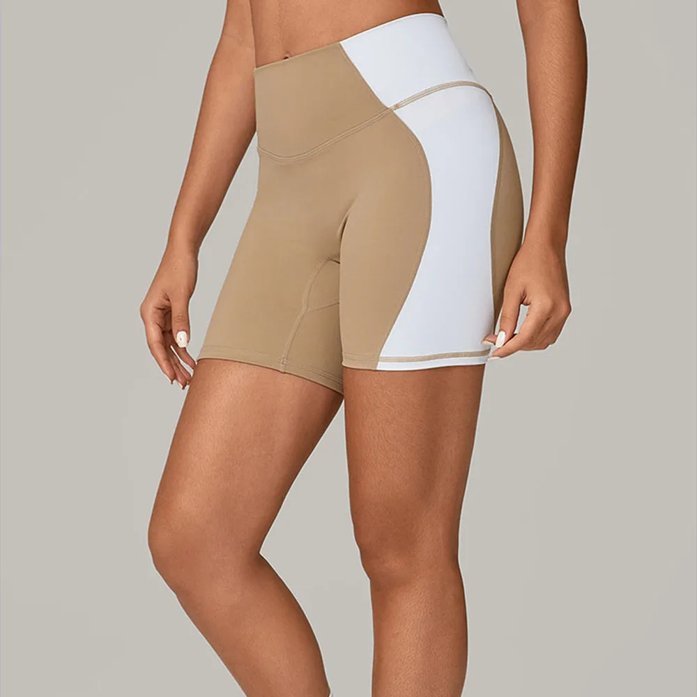 

‌Color Block High-Waisted Yoga Shorts - Squat-Proof & Moisture-Wicking for Running/Gym‌ ‌