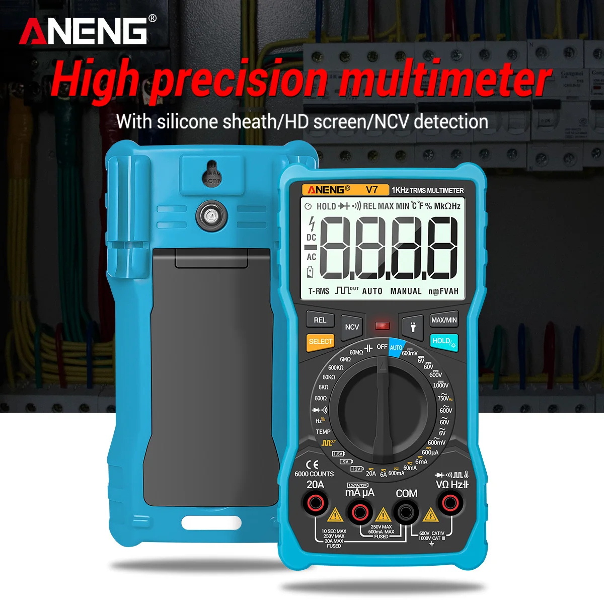 ANENG V7 Standard Digital Multimeter 6000 Counts Avometer Transistor Capacitor Tester Multimetro Digital Profissional Lcr Meter