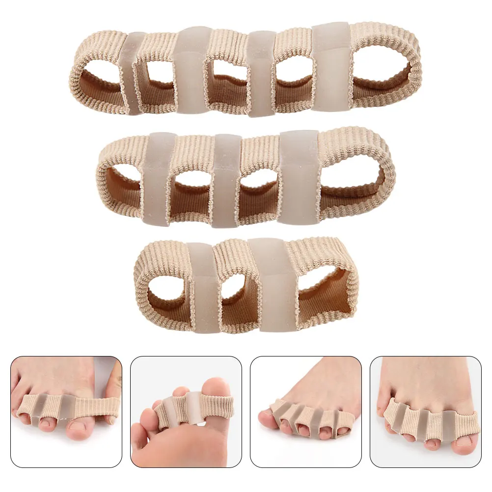 

3pcs Toe Separators Bunion Corrector Breathable Fiber Soft Toe Spacers Overlapping Toes Relief Men Women Daily Use Double Hole