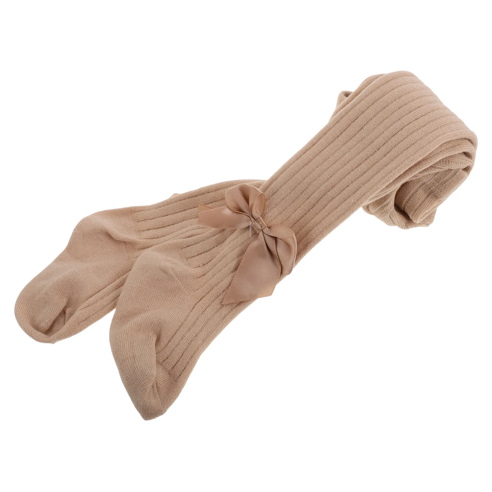 1Pair Baby Girl Bow Ribbed One-Piece Leggings Knee High Socks Toddler Long Socks Newborn Infant Soft Stockings