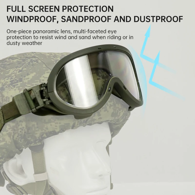 

Russian 6b50 Tactical Goggles with EMR Mirror Bag Outdoor Hunting Anti-Fog Windproof Dustproof Green CS Safe Protective Goggles