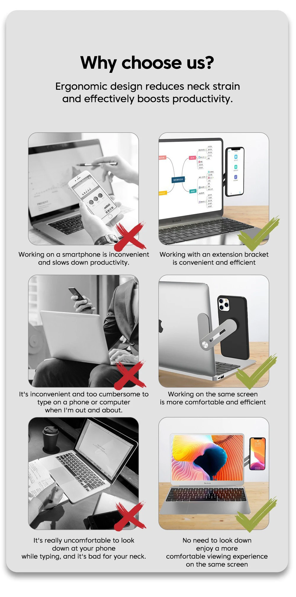 Invisible Foldable Magnetic Laptop Phone Holder Laptop Same Screen PhoneStand Computer Monitor Side Display Expansion Back Mount